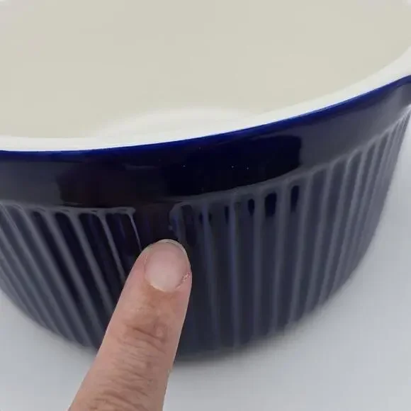 ROSHCO Cobalt BLue  8” Round  2 Qt. Casserole Baking Dish With Lid. Beautiful !! - Picture 6 of 9